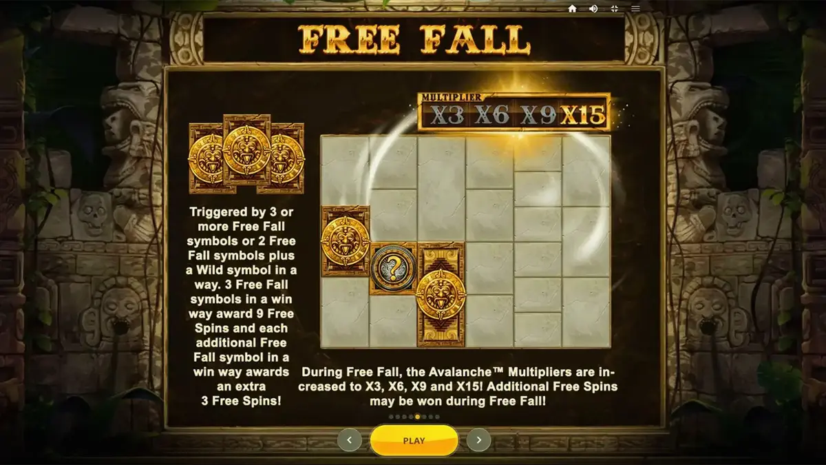Gonzo’s Quest Megaways slot dengan latar belakang reruntuhan hutan kuno