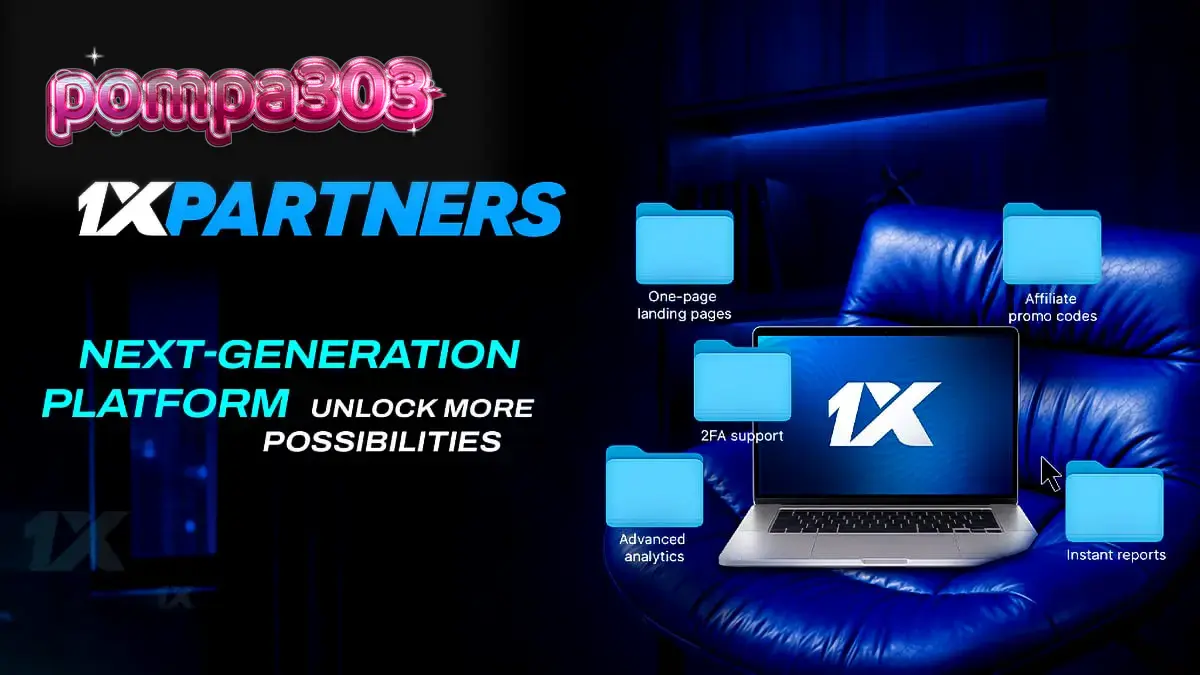 Tampilan antarmuka dasbor afiliasi 1xPartners yang modern dan terorganisir